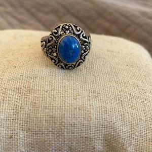 Blue and Silver Size 7 Ring
